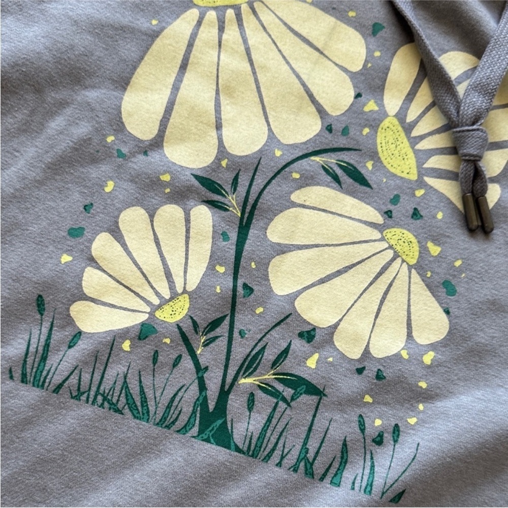 Avalanche Heather Gray Hoodie with Floral Print - Picture 9 of 13